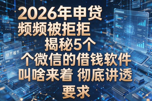 2026年申贷频频被拒揭秘5个微信的借钱软件叫啥来着彻底讲透!