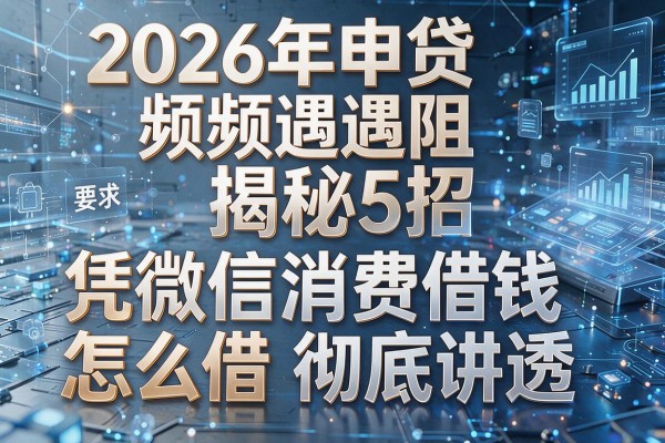 2026年申贷频频遇阻揭秘5招凭微信消费借钱怎么借彻底讲透!