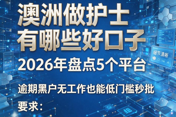 澳洲做护士有哪些好口子 2026年盘点5个平台 逾期黑户无工作也能低门槛秒批