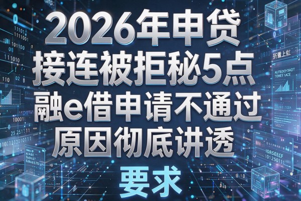 2026年申贷接连被拒揭秘5点融e借申请不通过原因彻底讲透!