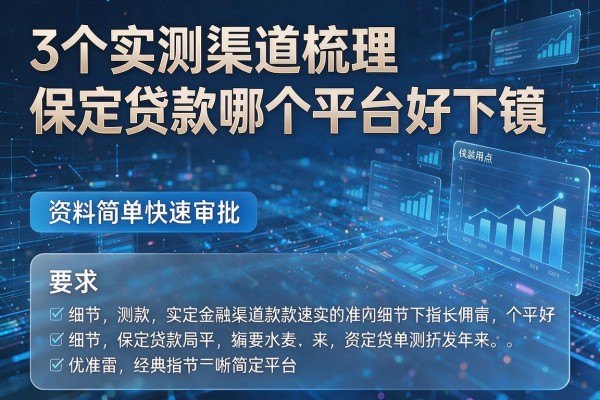 3个实测渠道梳理保定贷款哪个平台好下款,资料简单快速审批!