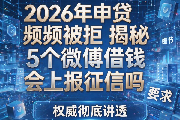 2026年申贷频频被拒揭秘5个微博借钱会上报征信吗权威彻底讲透！
