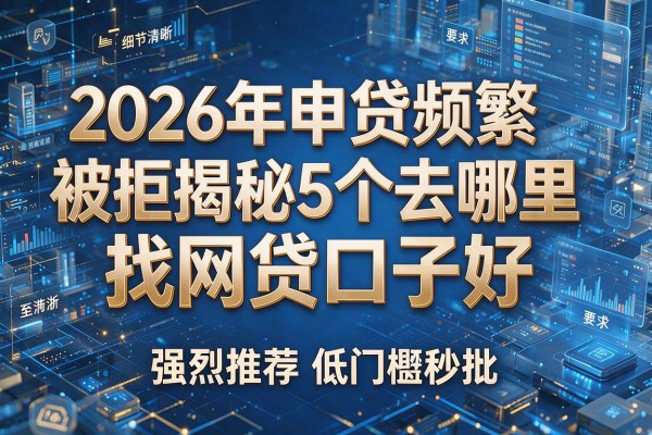 2026年申贷频繁被拒揭秘5个去哪里找网贷口子好强烈推荐低门槛秒批!