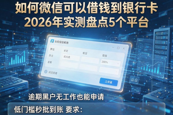 如何微信可以借钱到银行卡 2026年实测盘点5个平台 逾期黑户无工作也能申请 低门槛秒批到账