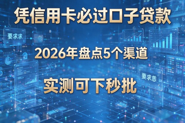 凭信用卡必过口子贷款 2026年盘点5个渠道 实测可下秒批！