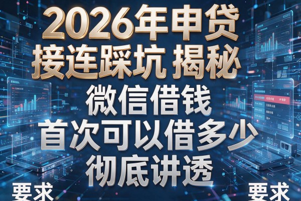 2026年申贷接连踩坑揭秘5种微信借钱首次可以借多少彻底讲透！