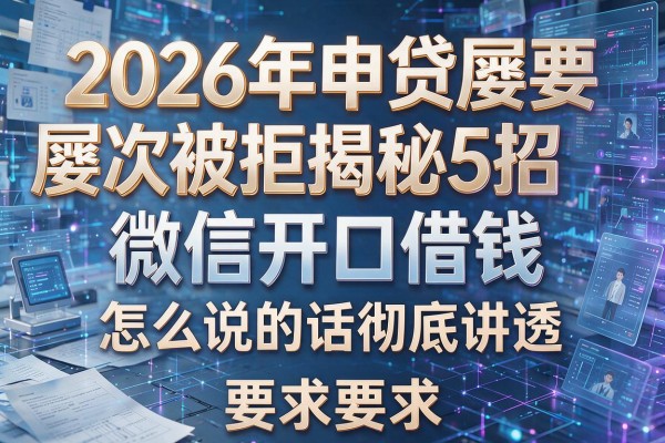 2026年申贷屡次被拒揭秘5招微信开口借钱怎么说的话彻底讲透！