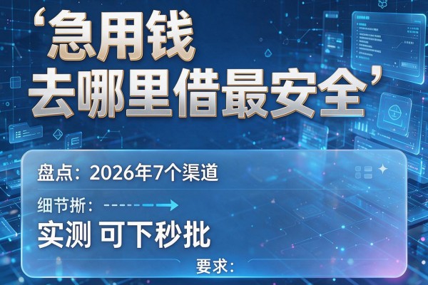 急用钱去哪里借最安全 盘点2026年7个渠道实测可下秒批!