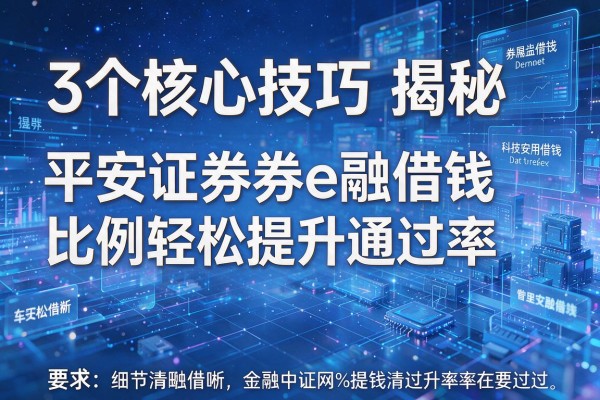 3个核心技巧揭秘平安证券券e融借钱比例轻松提升通过率!