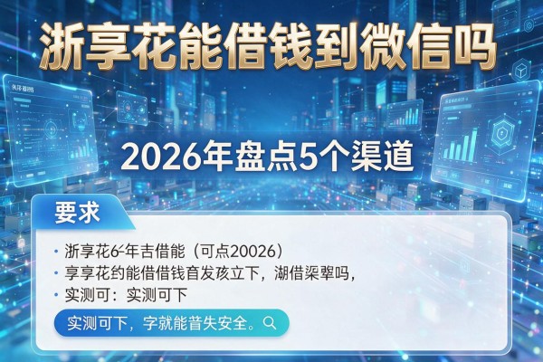 浙享花能借钱到微信吗 2026年盘点5个渠道 实测可下!