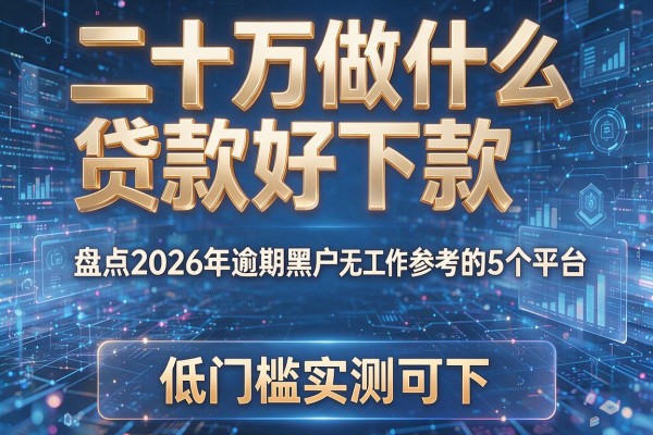 二十万做什么贷款好下款 盘点2026年逾期黑户无工作也能参考的5个平台 低门槛实测可下