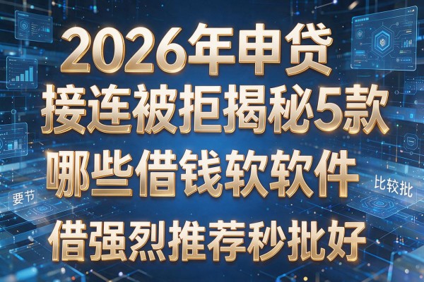 2026年申贷接连被拒揭秘5款哪些借钱软件比较好借强烈推荐秒批!