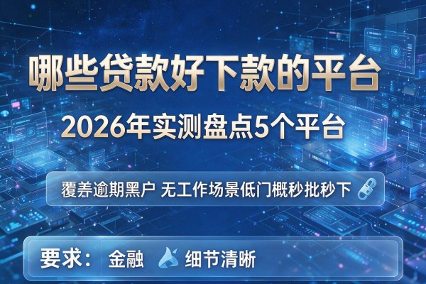 哪些贷款好下款的平台 2026年实测盘点5个平台 覆盖逾期黑户无工作场景低门槛秒批秒下!