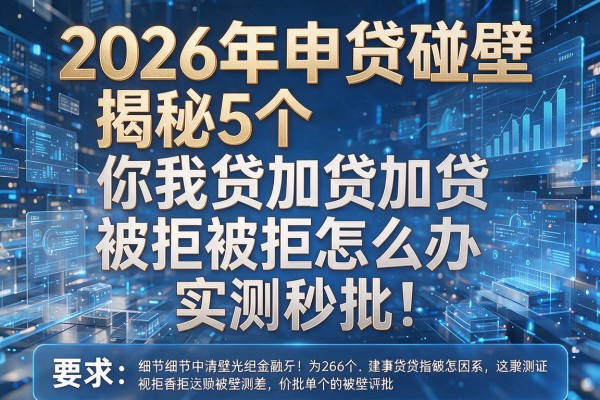 2026年申贷碰壁揭秘5个你我贷加贷被拒怎么办实测秒批!