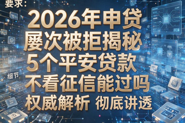 2026年申贷屡次被拒揭秘5个平安贷款不看征信能过吗权威解析彻底讲透！