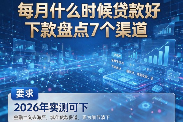 每月什么时候贷款好下款盘点7个渠道2026年实测可下!
