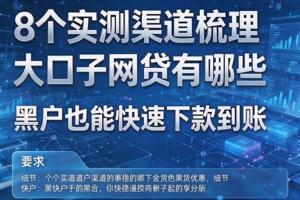 8个实测渠道梳理大口子网贷有哪些 黑户也能快速下款到账!