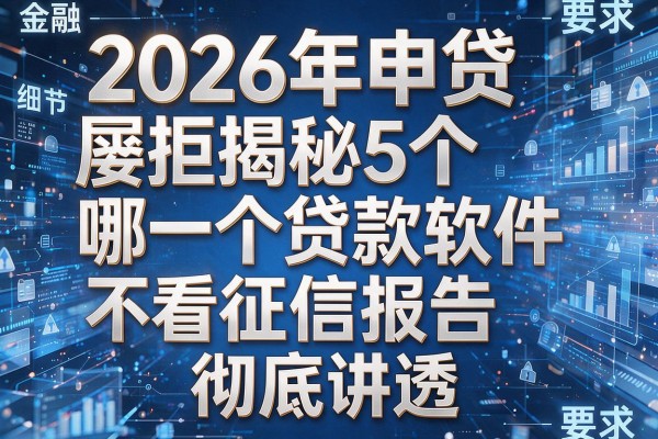 2026年申贷屡拒揭秘5个哪一个贷款软件不看征信报告彻底讲透!