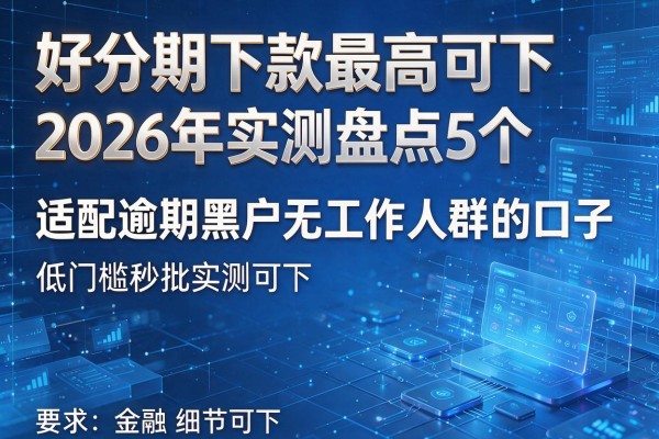 好分期下款最高可下 2026年实测盘点5个适配逾期黑户无工作人群的口子 低门槛秒批实测可下!