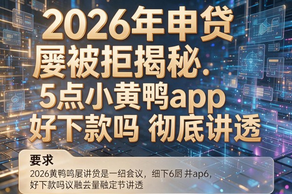 2026年申贷屡被拒揭秘5点小黄鸭app好下款吗彻底讲透！