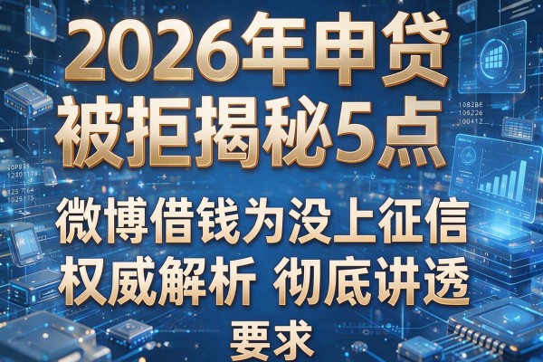 2026年申贷被拒揭秘5点微博借钱为啥没上征信权威解析彻底讲透！
