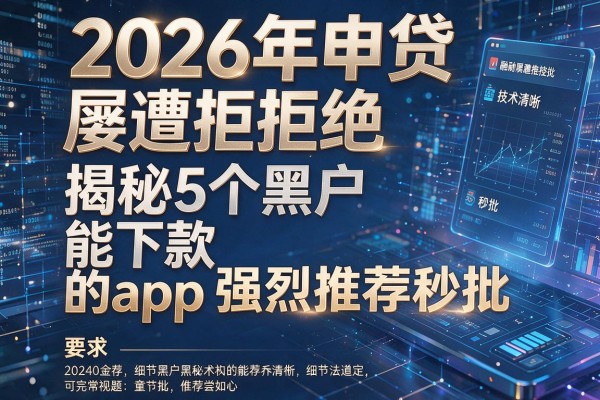 2026年申贷屡遭拒绝揭秘5个黑户能下款的app强烈推荐秒批!