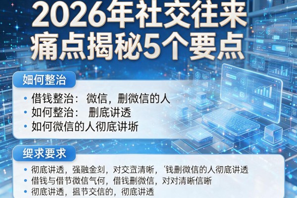 2026年社交往来痛点揭秘5个要点如何整治借钱删微信的人彻底讲透!