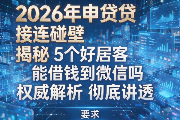 2026年申贷接连碰壁揭秘5个好居客能借钱到微信吗权威解析彻底讲透!