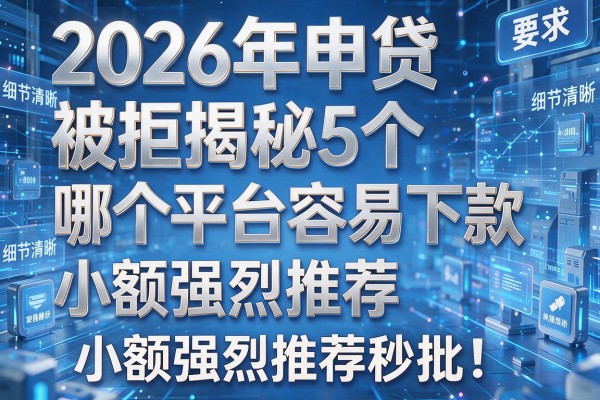 2026年申贷被拒揭秘5个哪个平台容易下款小额强烈推荐秒批!