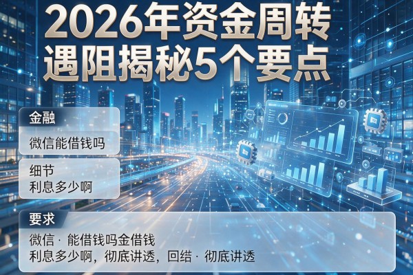 2026年资金周转遇阻揭秘5个要点微信能借钱吗利息多少啊彻底讲透！