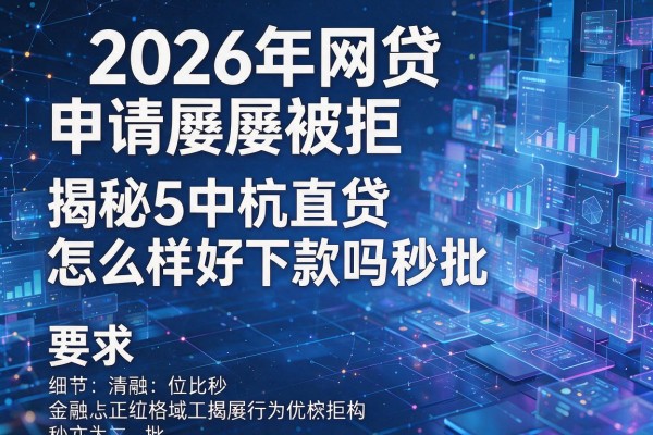 2026年网贷申请屡屡被拒揭秘5中杭直贷怎么样好下款吗秒批!
