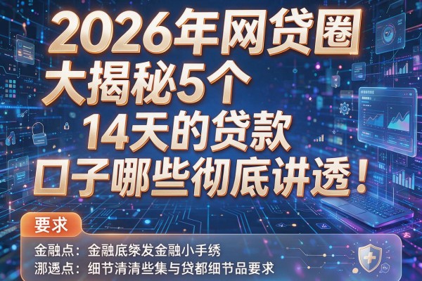 2026年网贷圈大揭秘5个14天的贷款口子哪些彻底讲透！
