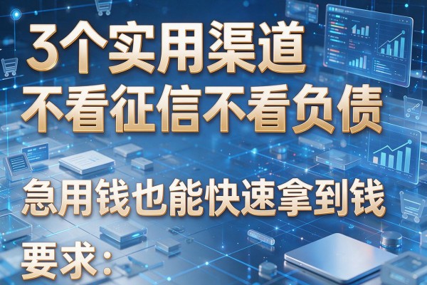 3个实用渠道不看征信不看负债,急用钱也能快速拿到钱!
