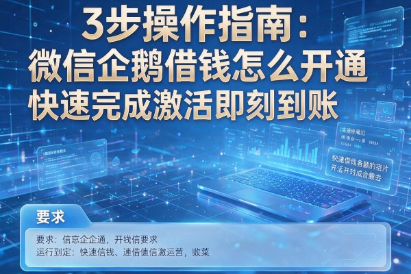 3步操作指南详解微信企鹅借钱怎么开通快速完成激活即刻到账!