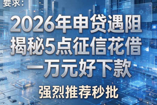 2026年申贷遇阻揭秘5点征信花借款一万元好下款强烈推荐秒批!