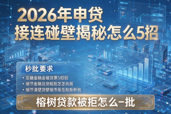 2026年申贷接连碰壁揭秘5招榕树贷款被拒怎么办秒批!