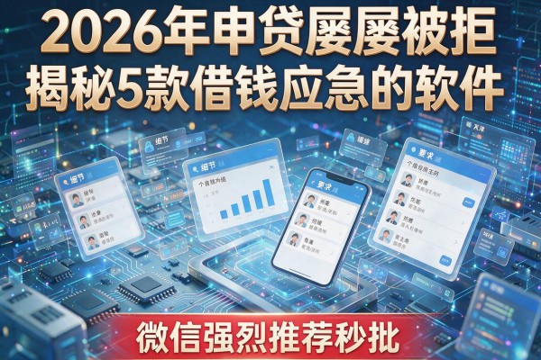 2026年申贷屡屡被拒揭秘5款借钱应急的软件微信强烈推荐秒批!