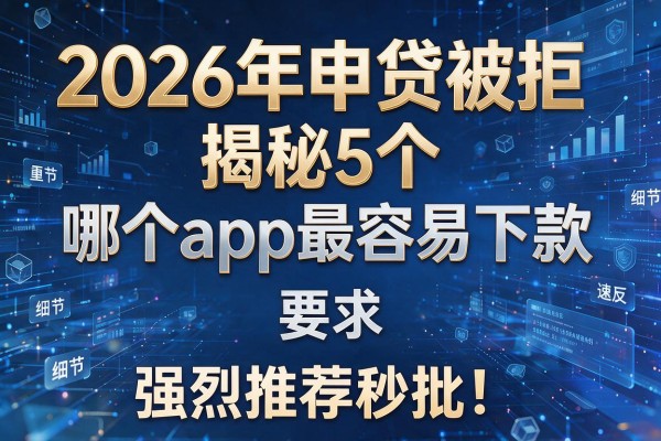 2026年申贷被拒揭秘5个哪个app最容易下款强烈推荐秒批!