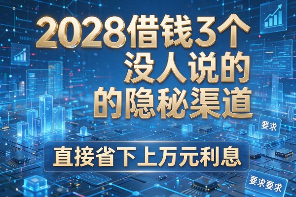 2028借钱3个没人说的隐秘渠道,直接省下上万元利息!