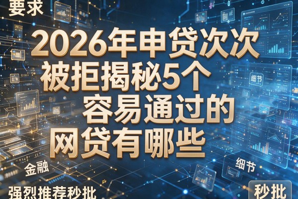 2026年申贷次次被拒揭秘5个容易通过的网贷有哪些强烈推荐秒批！
