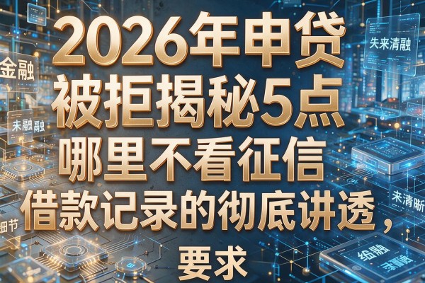 2026年申贷被拒揭秘5点哪里不看征信借款记录的彻底讲透！
