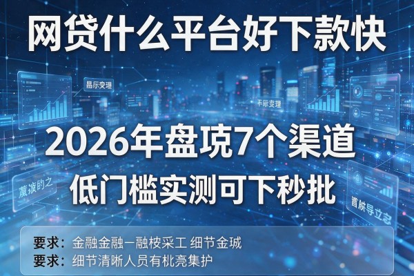 网贷什么平台好下款快 2026年盘点7个渠道 低门槛实测可下秒批!