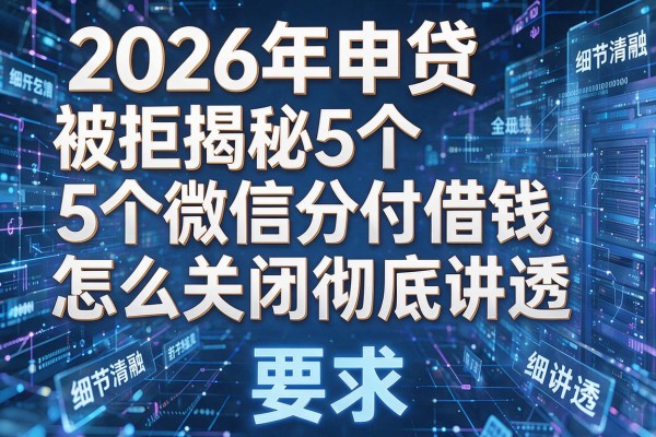 2026年申贷被拒揭秘5个微信分付借钱怎么关闭彻底讲透!