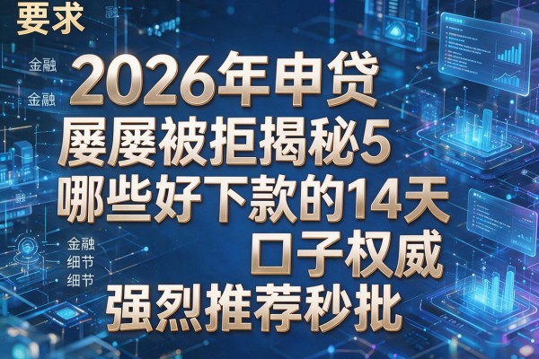 2026年申贷屡屡被拒揭秘5哪些好下款的14天口子权威强烈推荐秒批!