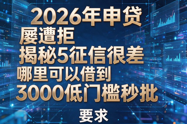 2026年申贷屡遭拒揭秘5征信很差哪里可以借到3000低门槛秒批！