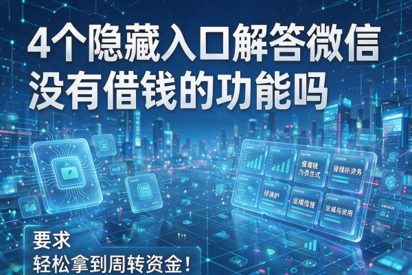 4个隐藏入口解答微信没有借钱的功能吗,轻松拿到周转资金!