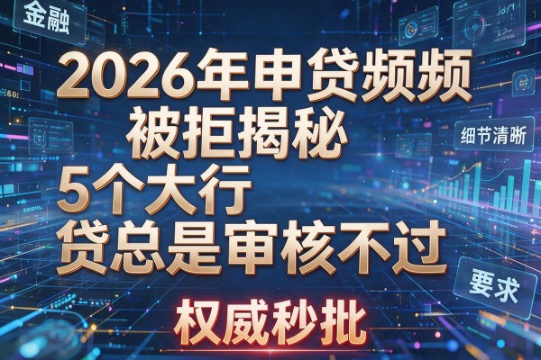 2026年申贷频频被拒揭秘5个大行贷总是审核不过权威秒批!