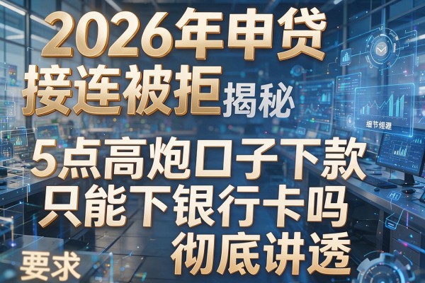 2026年申贷接连被拒揭秘5点高炮口子下款只能下银行卡吗彻底讲透!