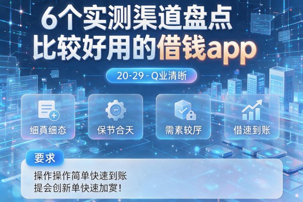 6个实测渠道盘点比较好用的借钱app，操作简单快速到账！