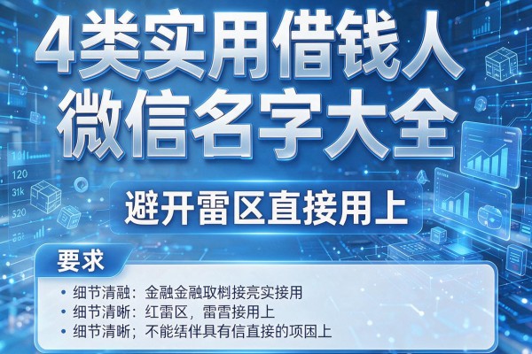 4类实用借钱人微信名字大全,避开雷区直接用上!